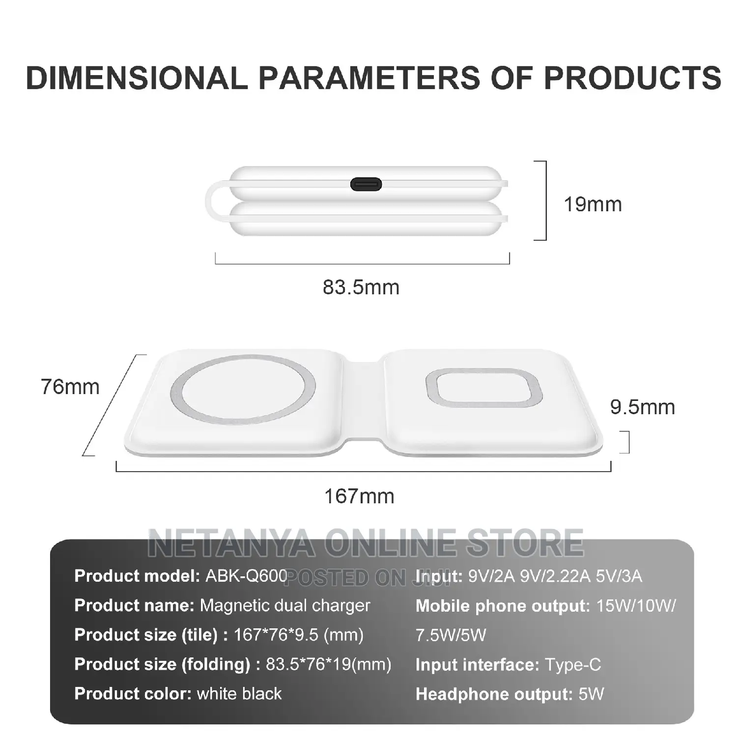 2in1 Wireless Foldable Charger