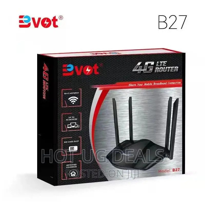 BVOT 4G LTE Simcard Router Open to All Networks- Black