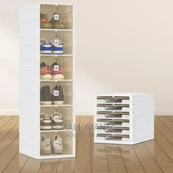 6-Tier Stackable Clear Plastic Shoe Storage Rack