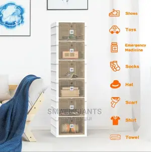 6-Tier Stackable Clear Plastic Shoe Storage Rack