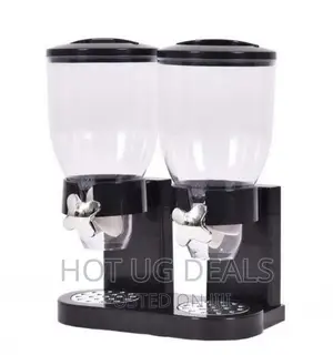 Double Kitchen Food Cereal Dispenser Storage Organizer-Black