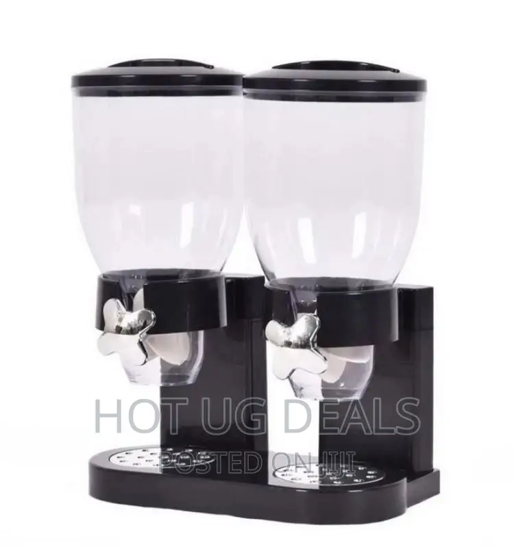 Double Kitchen Food Cereal Dispenser Storage Organizer-Black