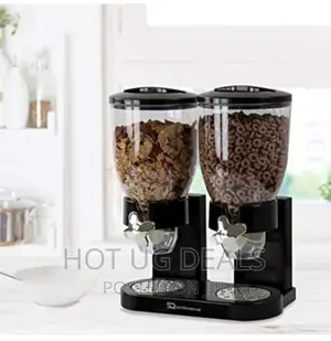 Double Kitchen Food Cereal Dispenser Storage Organizer-Black