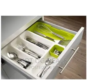 Durable Drawer / Table Expandable Cutlery Tray - Green