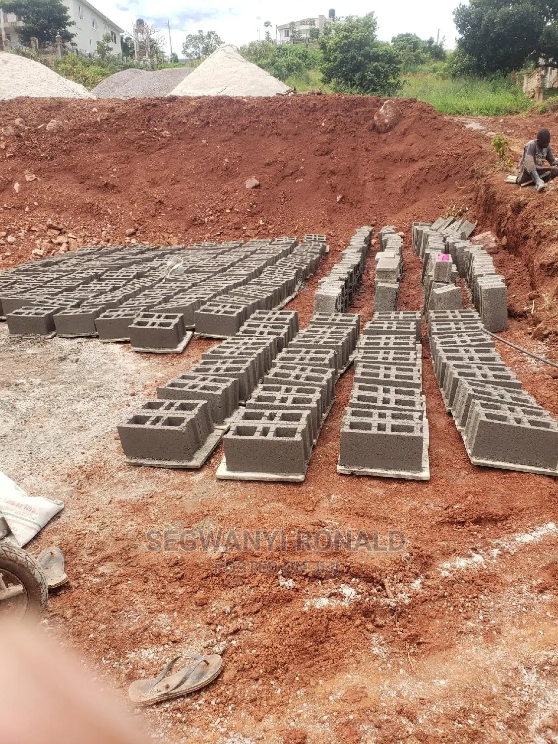 Hollow, Solid Blocks on Site