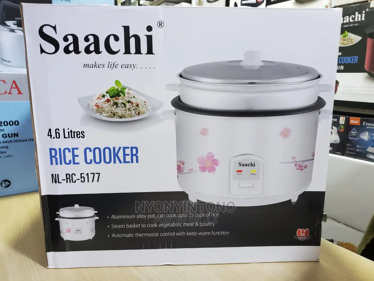 Saachi 4.6L Automatic Rice Cooker Wth Steamer