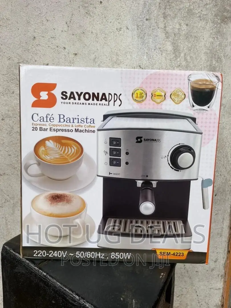 Sayona Espresso/Cappuccino/Latte Coffee Maker – Silver/Black