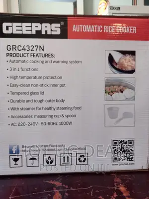 Geepas 2.8l Electric Rice Cooker - Cook/Steam/Keep Warm