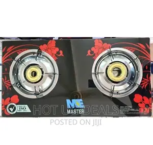Master ME2GB- Gas Stove 2 Burners Glass Top– Red, Black