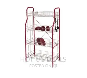 4 Tier High Quality Dish Drainage Rack - Red