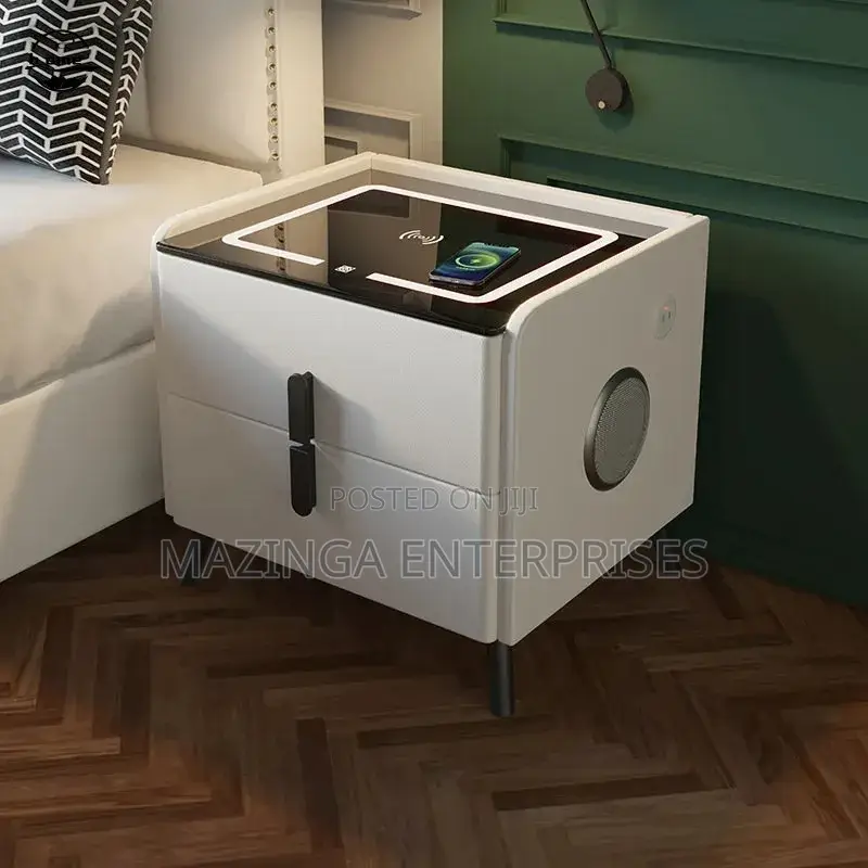 Smart Bedside Drawer(Wireles Chagr Speaker,Fingrprnt Lock)