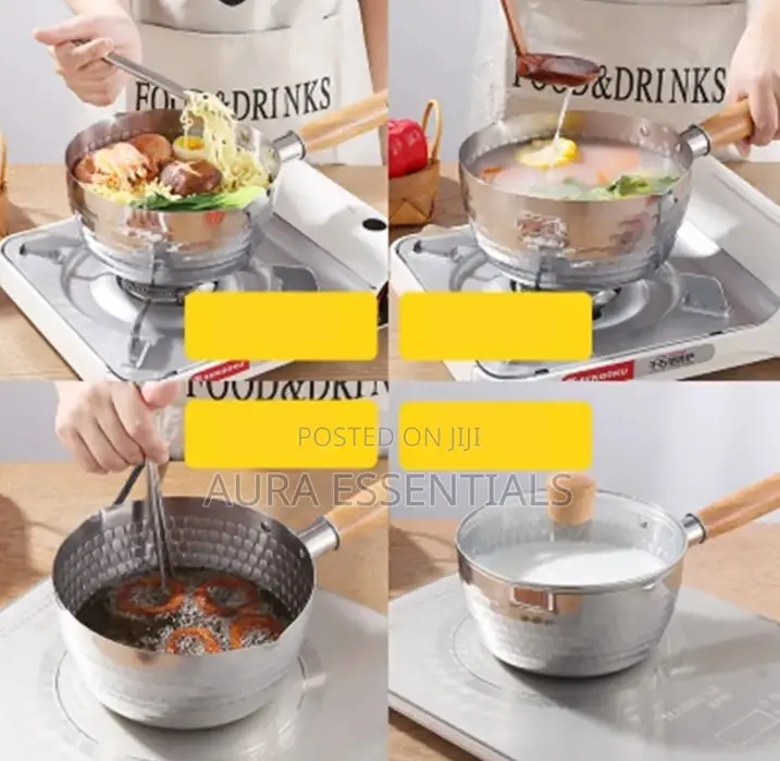 Stainless Steel Saucepan Milk Sauce Pan With Wooden Handle