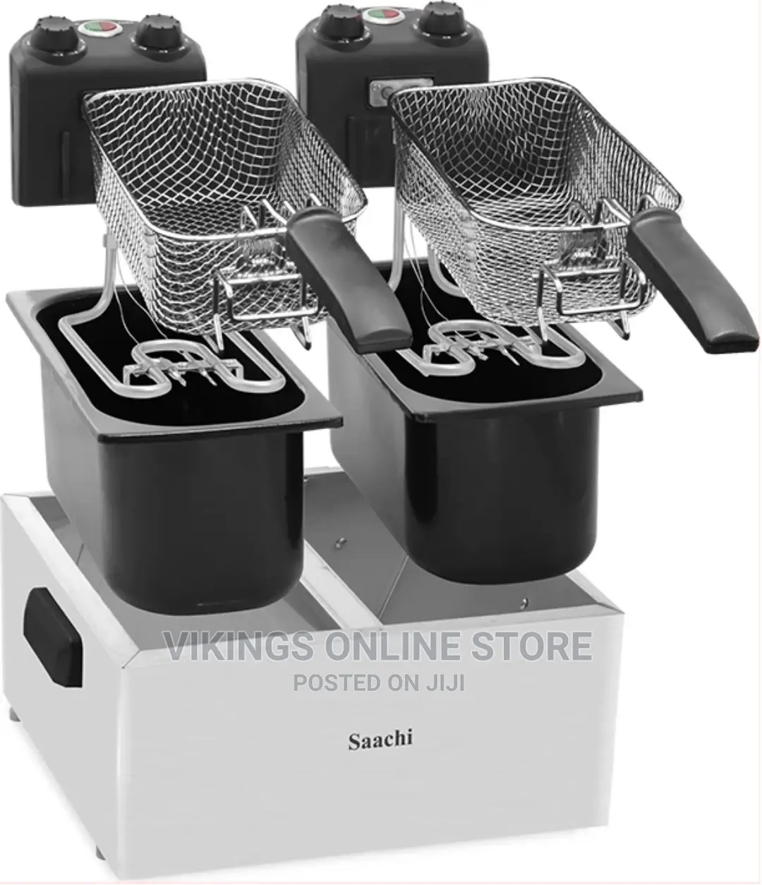 Saachi Double Deep Fryer 3L Stainless Steel – Silver