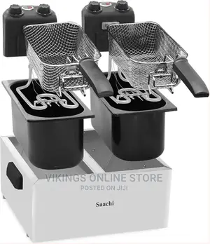 Saachi Double Deep Fryer 3L Stainless Steel – Silver