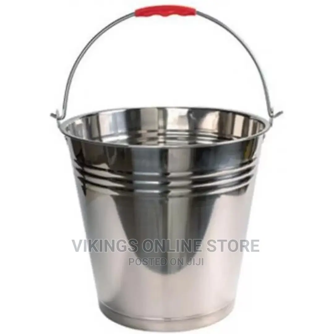10L Stainless Steel Water Milk Bucket Dairy Pail, Silver