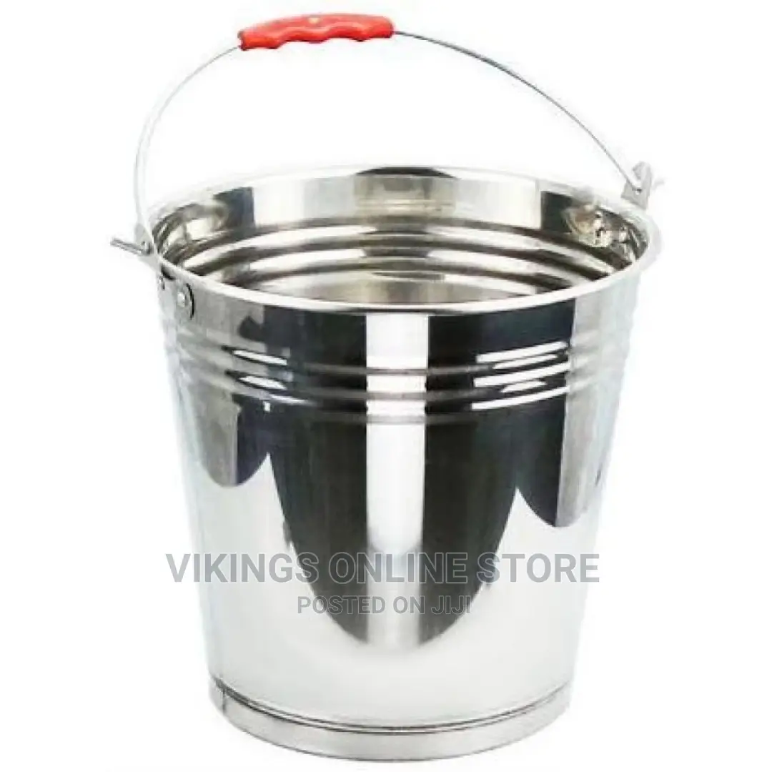 10L Stainless Steel Water Milk Bucket Dairy Pail, Silver