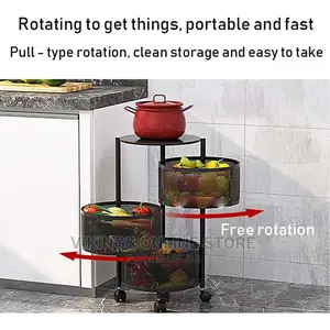 Round Layered Shelf Storage Rack Kitchen Vegetable Rack