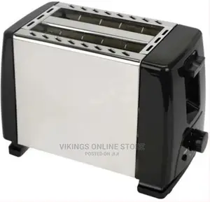 Bread Button 2 Slice Electric Toaster – Silver