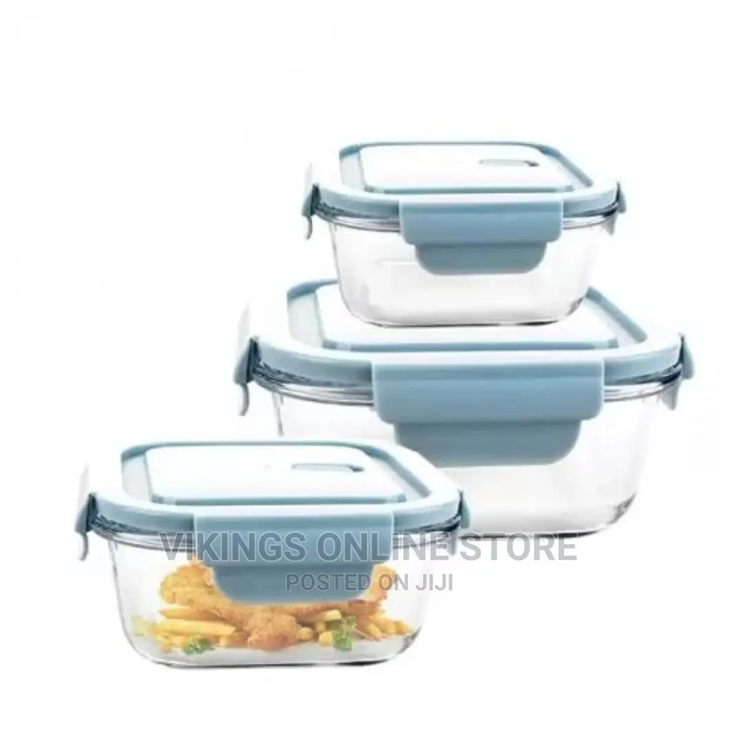 3 Piece Microwave Oven Safe Glass Bowls Fridge Containers