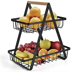 2-Tier Countertop Fruit Basket Bowl Bread Basket