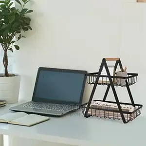 2-Tier Countertop Fruit Basket Bowl Bread Basket