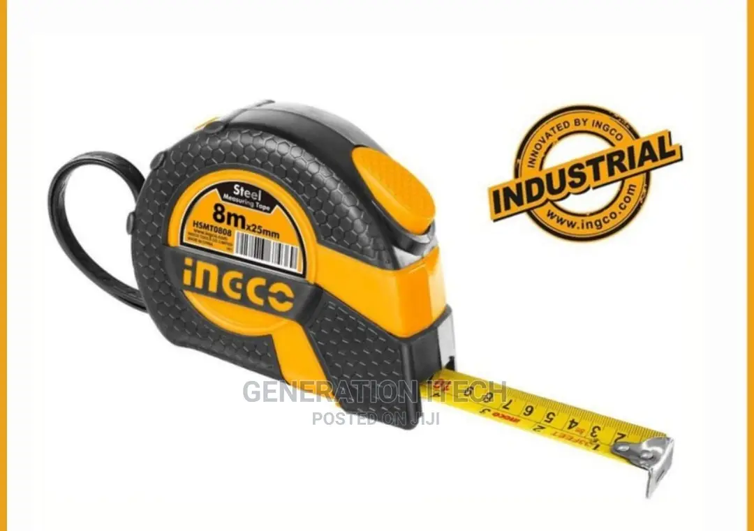 Ingco Measuring Tape - Retractable Steel With Self Lock - 8m