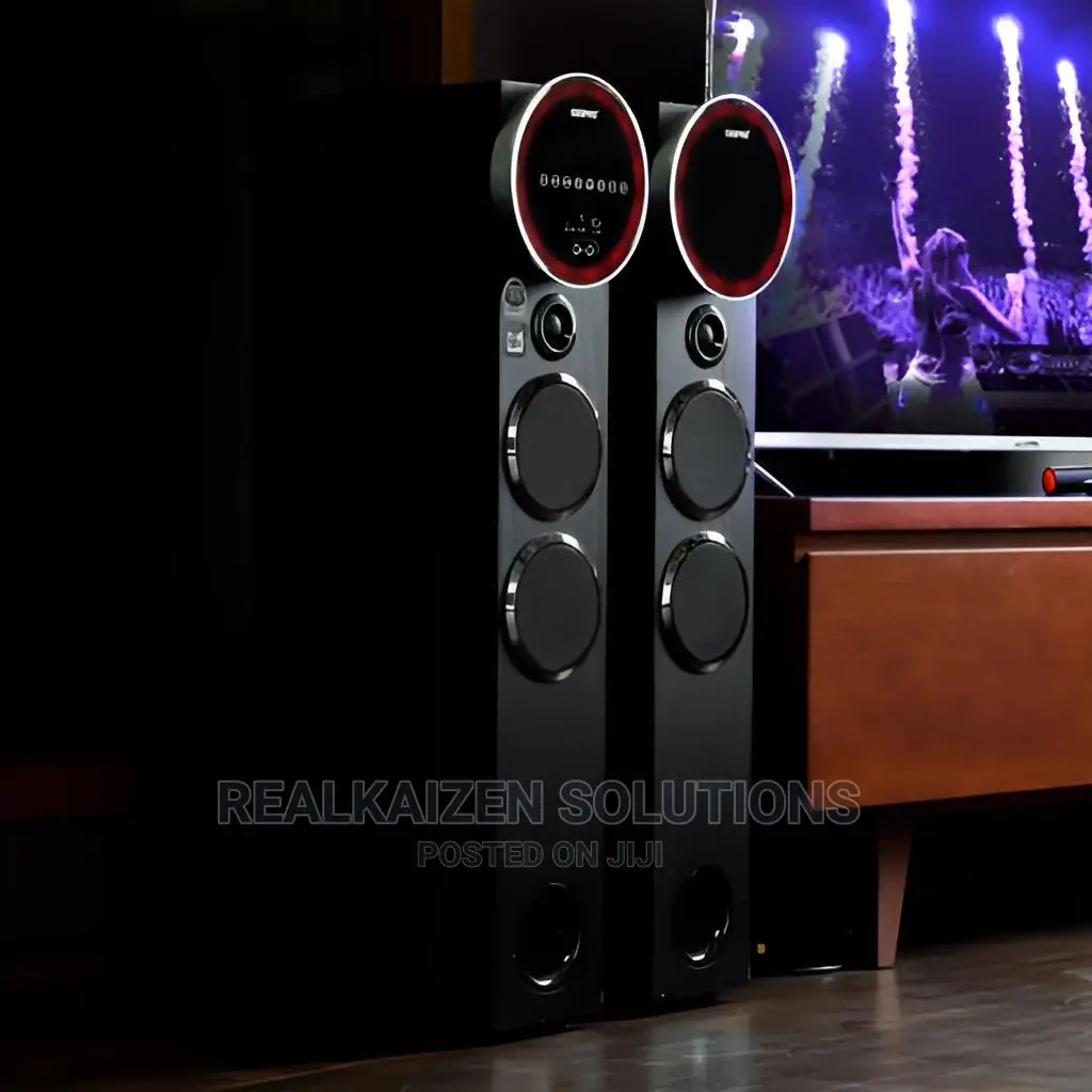 GEEPAS 2.0 Bluetooth USB SD FM Mic RC Tower Speaker System