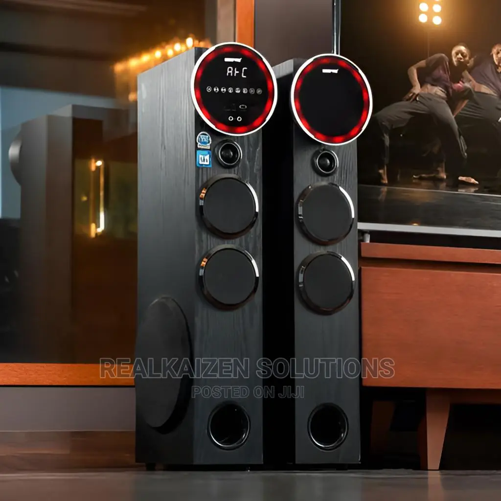 GEEPAS 2.0 Bluetooth USB SD FM Mic RC Tower Speaker System