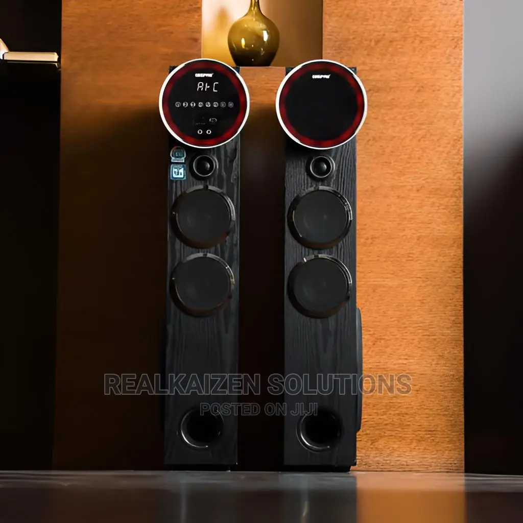 GEEPAS 2.0 Bluetooth USB SD FM Mic RC Tower Speaker System
