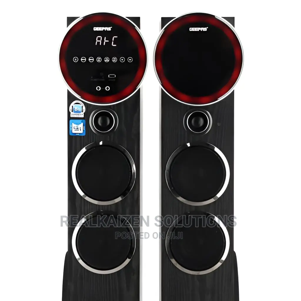 GEEPAS 2.0 Bluetooth USB SD FM Mic RC Tower Speaker System
