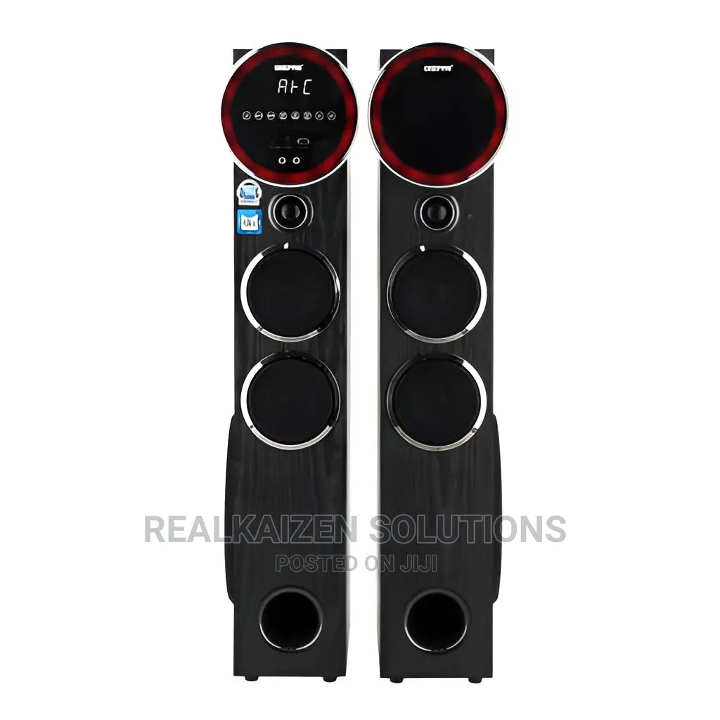 GEEPAS 2.0 Bluetooth USB SD FM Mic RC Tower Speaker System