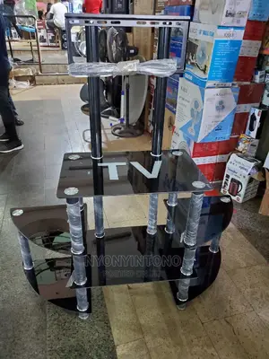 Very Strong Glass Plasma Stand With Ample Space for Woofers