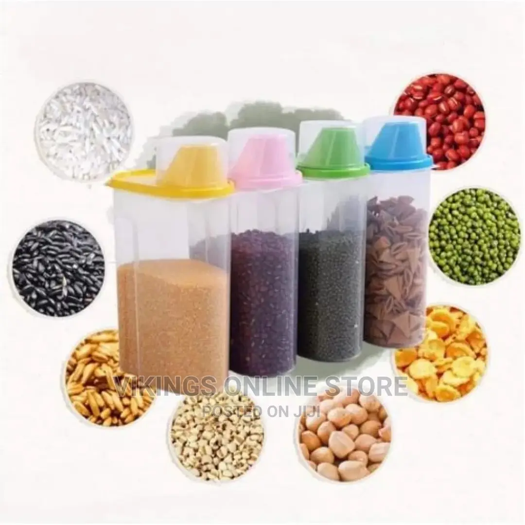4 Piece 2.5 L,Food Plastic Storage Grains Cereal Container