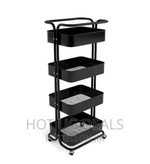 4 Tier Kitchen, Bathroom Storage Rack Trolley Organizer