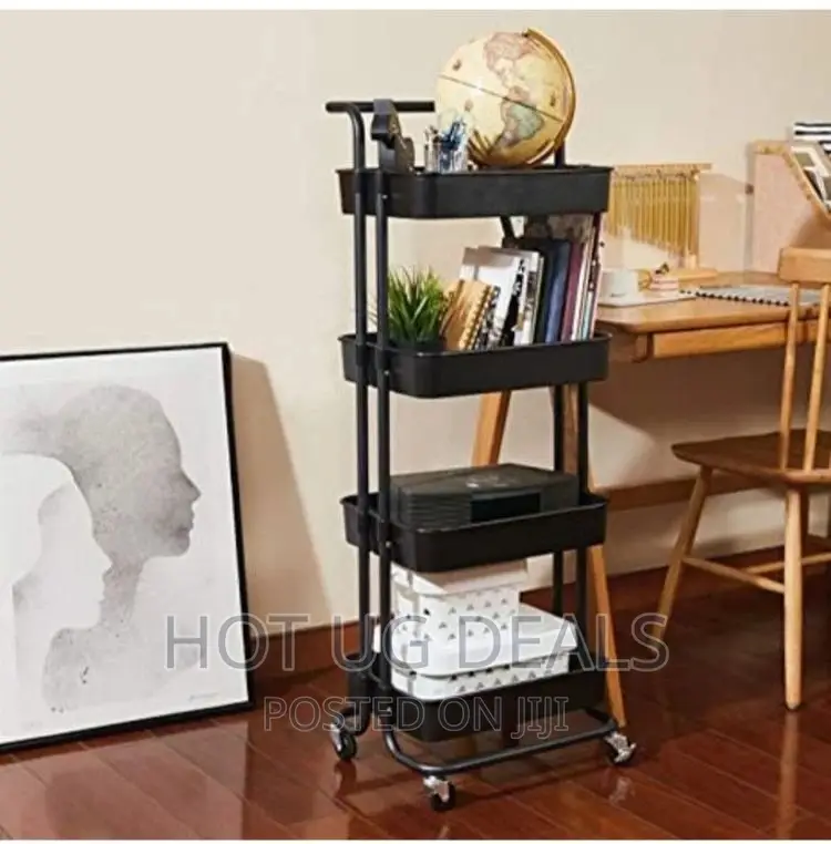 4 Tier Kitchen, Bathroom Storage Rack Trolley Organizer