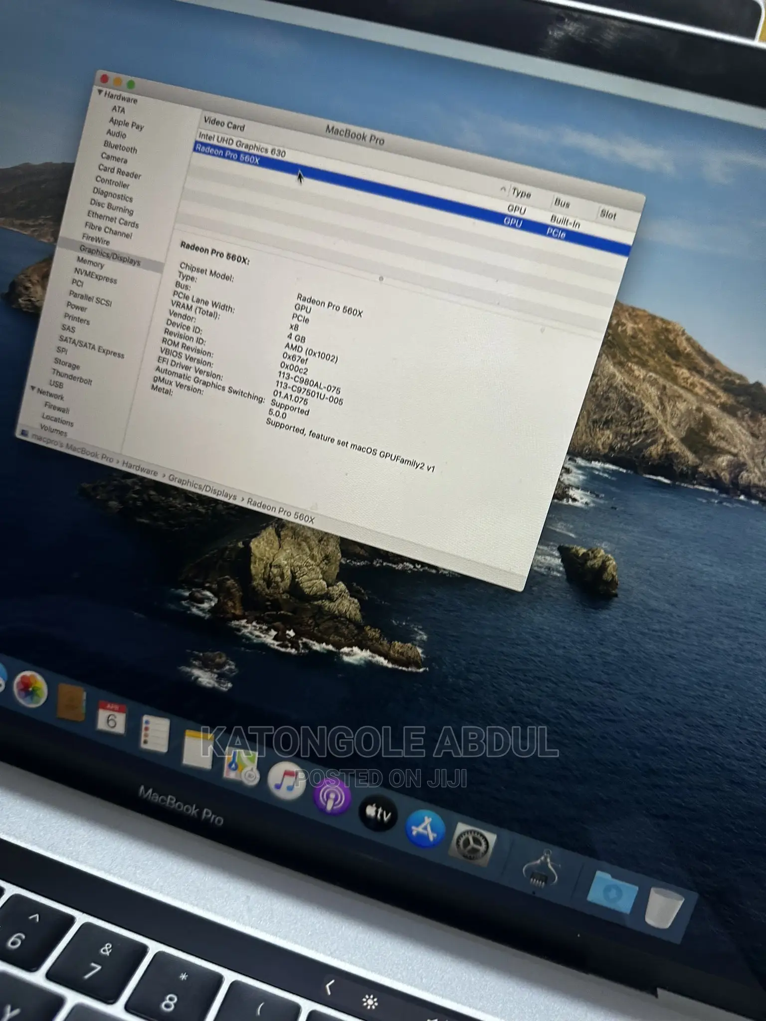 New Laptop Apple MacBook Pro 2019 16GB Intel Core I9 SSD 512GB