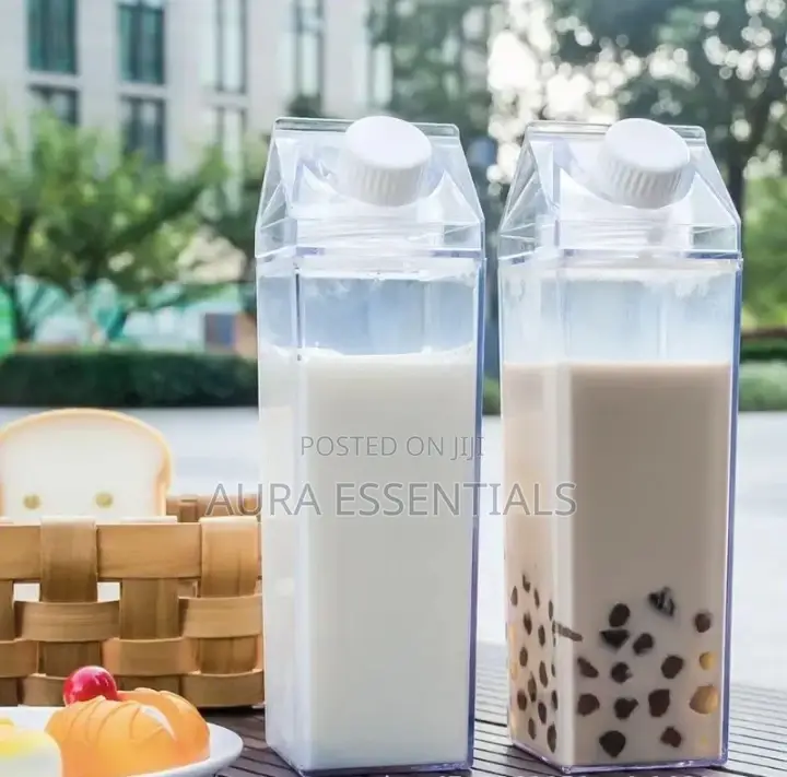 Transparent Milk Carton Water Bottle, BPA Free