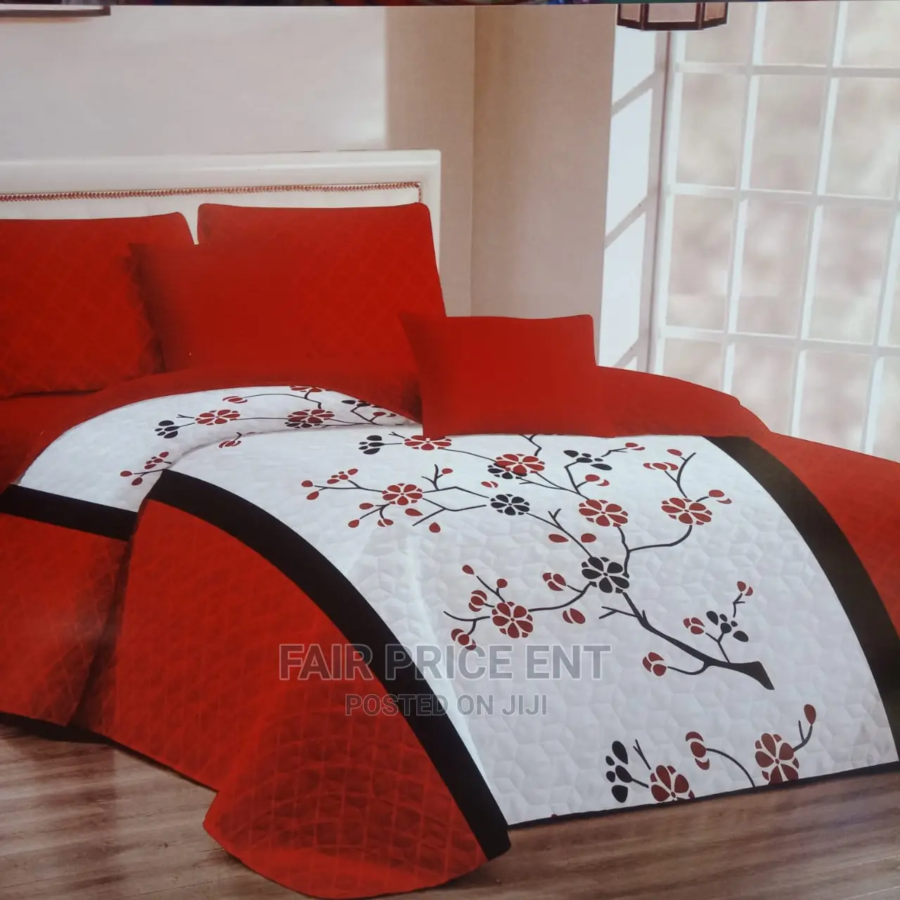 Cotton Bedspreads 3pcs Set Full Set5x6( Red).