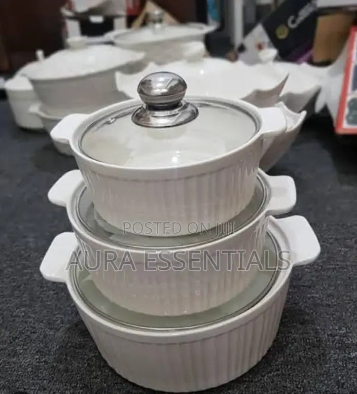 Generic 3pcs Ceramic Serving Dishes/ Casseroles