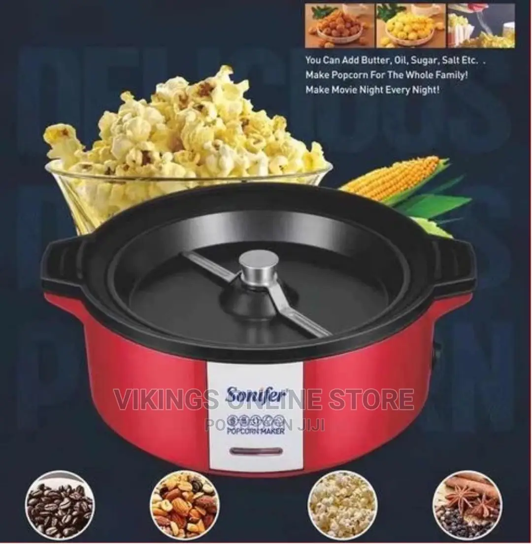 Multifunctional Electric Mini Popcorn Maker Machine – Red