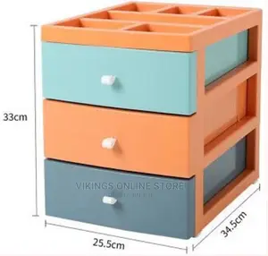 3 Tier Drawer Mini Storage Unit Tower Desktop Makeup Box