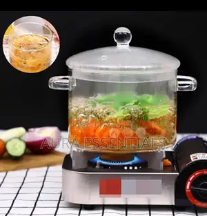 Glass Saucepan With Lid and Handle and Steam Hole