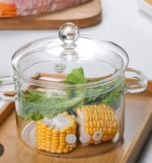 Glass Saucepan With Lid and Handle and Steam Hole