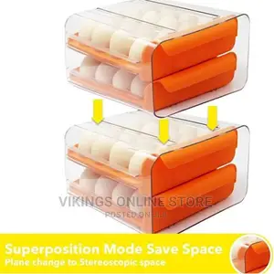 32 Grid Egg Holder for Refrigerator 2-Layer Egg Container