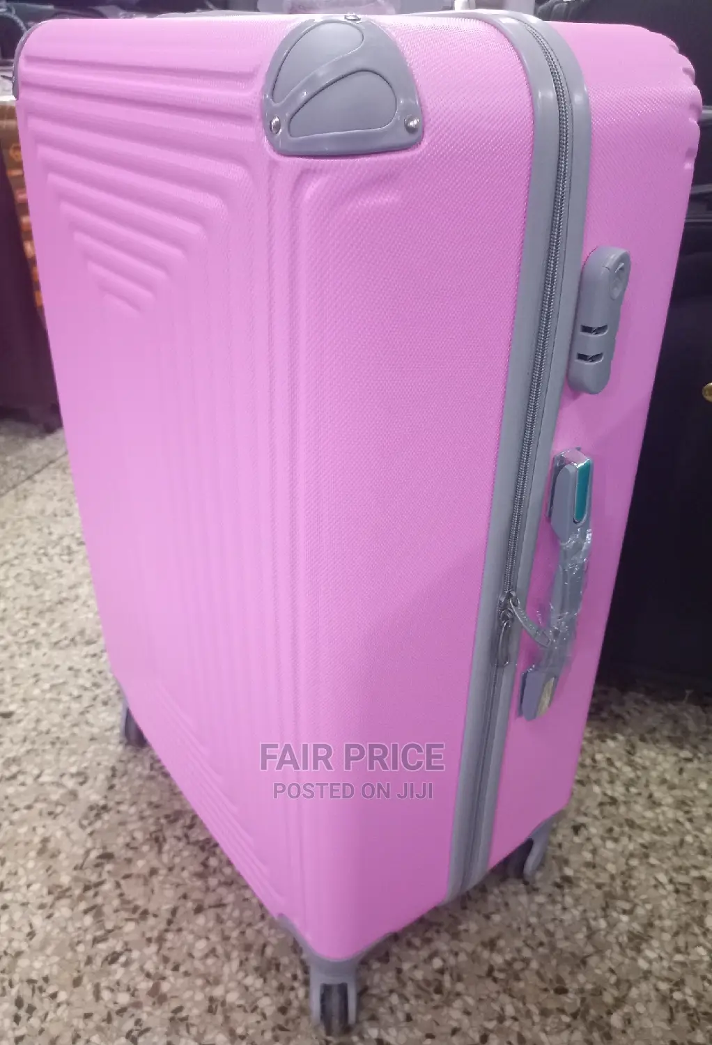Plastic Suitcase Medium Size (Pink)