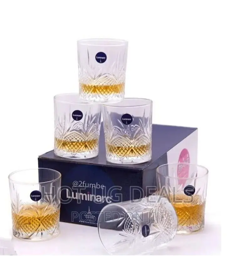 6 PCS Water, Whiskey Juice Tumblers - Colourless