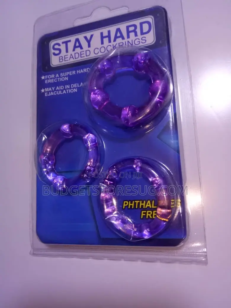 Purple Beaded Cock Rings