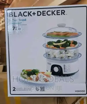 3 Tier 10L Black + Decker Food Steamer- White