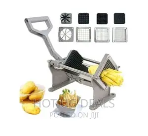 Heavy-Duty French Irish Potato Fry Cutter Slicer - Silver