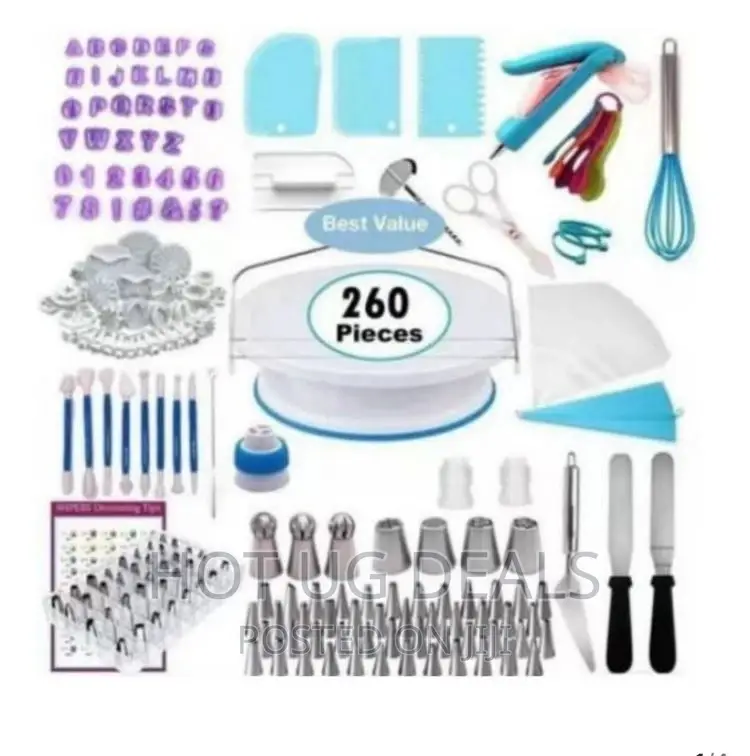 260pcs/Set Professional Cake Decorating Supplies Kit - Blue